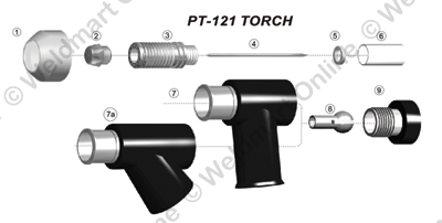 ESAB PT-121 parts breakdown image