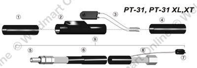 parts breakdown image of the leads for the ESAB PT-31 and PT-31XL