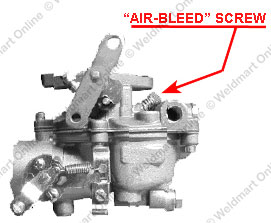 diagram showing air bleed screw on carburetor