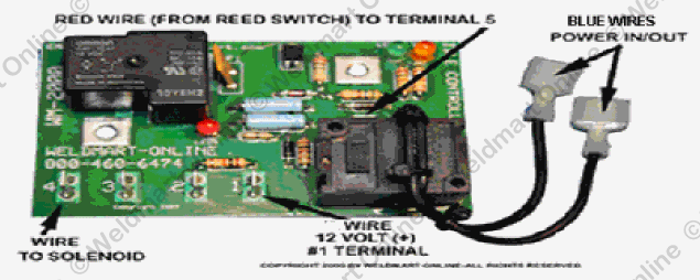 wiring diagram for installing the Lincoln SA-250 idler upgrade PC board